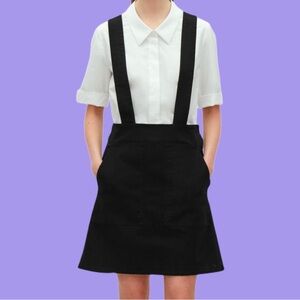 4/45$ Crossed Suspenders Black Overalls Skirt | COS